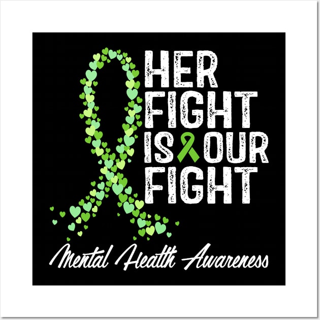 Mental Health Awareness Her Fight Is Our Fight Wall Art by RW